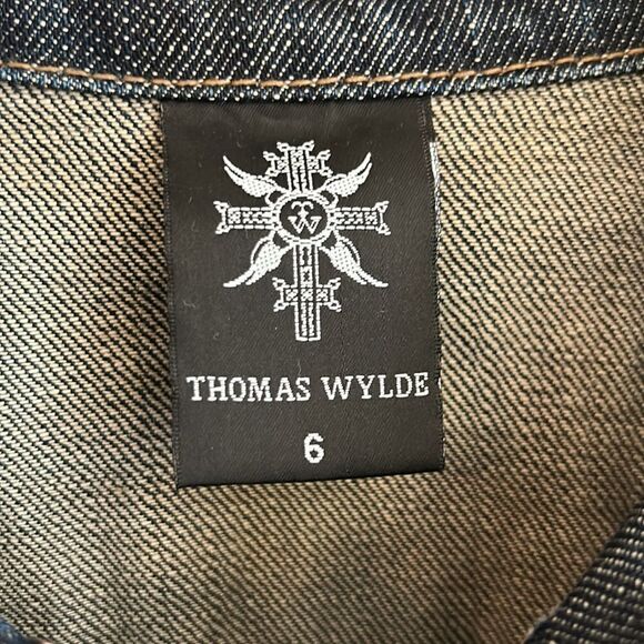 Thomas Wylde Designer π©βπ¨ Diamond π π Denim Jacket Unique Buttonsβand Zips! - Picture 8 of 17